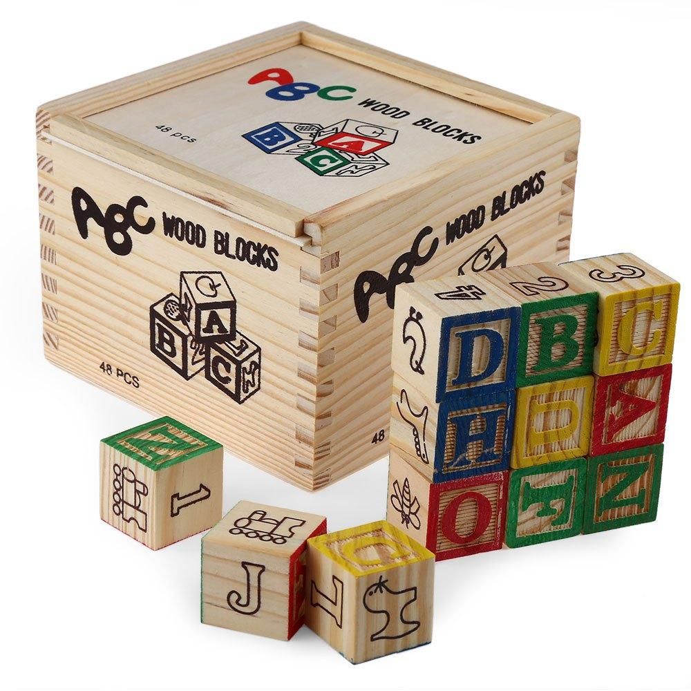 48 pcs wooden blocks