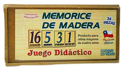 memorice de madera numérico